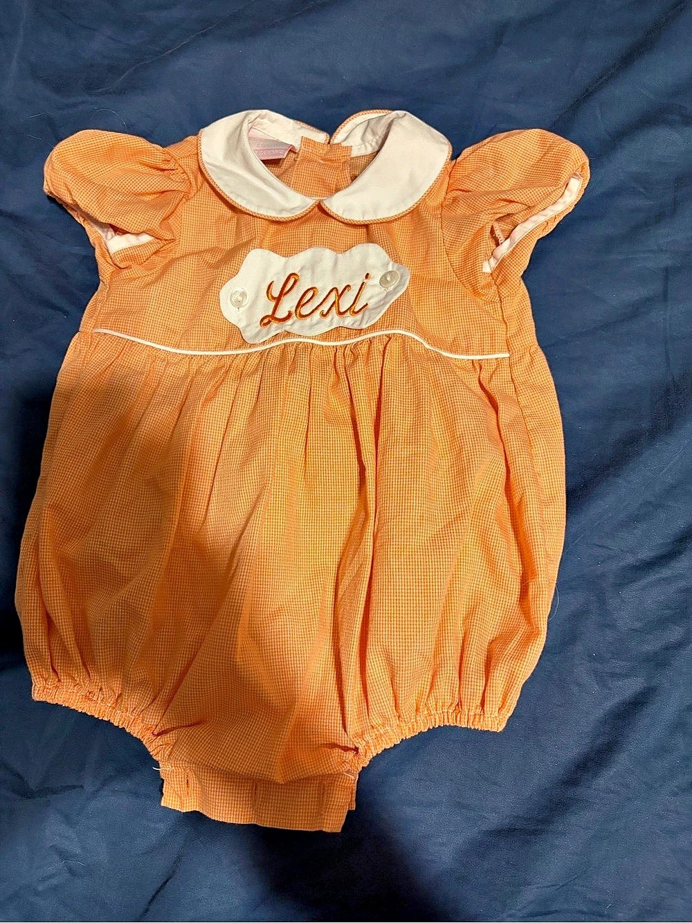 Lexi Orange Gingham One-Piece